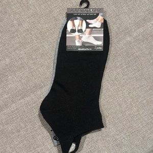 New Sockopath 2pk Men's Black / light grey Low Cut Socks w/ expression heel tabs